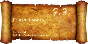 Fiala Henrik névjegykártya